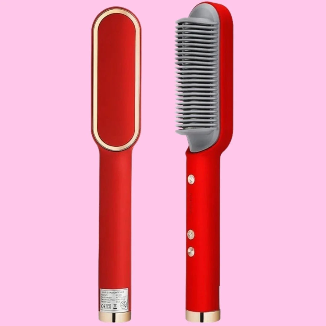 Brosse Lissante Chauffante Professionnelle 2 en 1