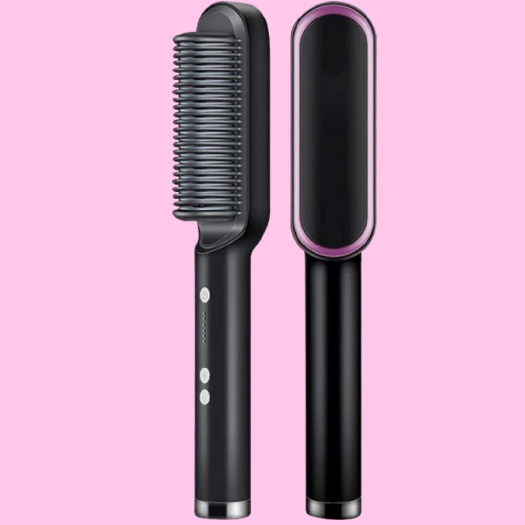 Brosse Lissante Chauffante Professionnelle 2 en 1