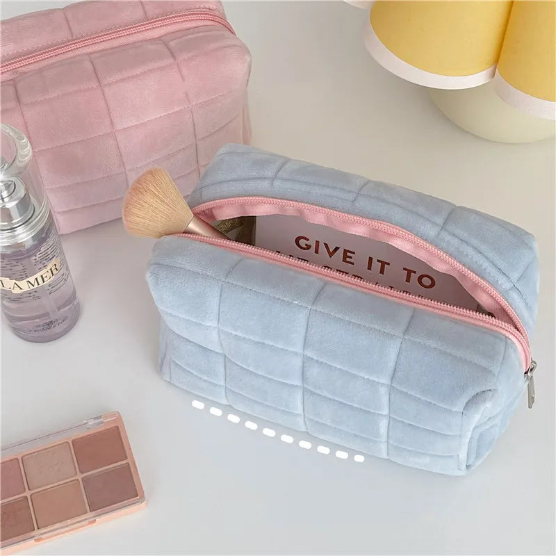 Women Zipper Makeup Organizer Handbag