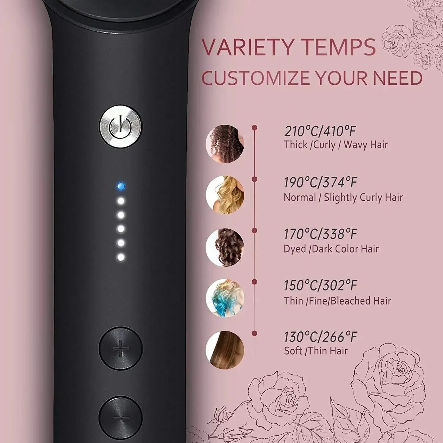 Hair Straightener 3In1 Professional Quick Heated Electric Hot Comb