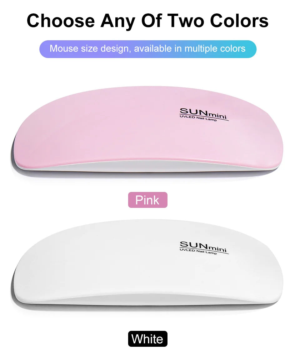 6W Mini Nail Dryer Machine Portable 6 LED UV Manicure Lamp