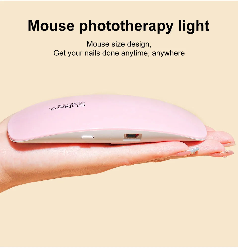 6W Mini Nail Dryer Machine Portable 6 LED UV Manicure Lamp