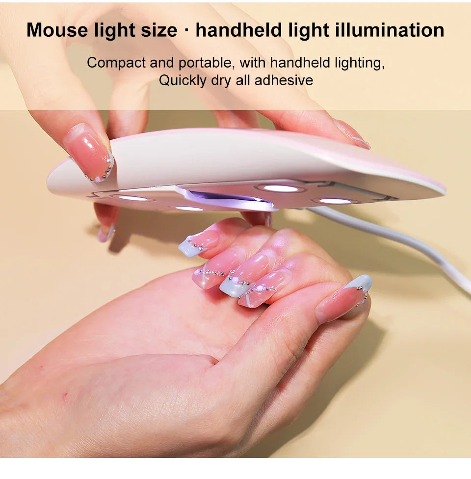 6W Mini Nail Dryer Machine Portable 6 LED UV Manicure Lamp