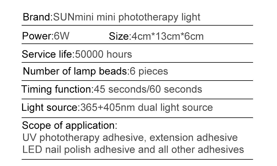 6W Mini Nail Dryer Machine Portable 6 LED UV Manicure Lamp
